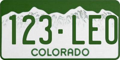 CO license plate 123LEO