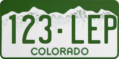 CO license plate 123LEP
