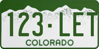 CO license plate 123LET