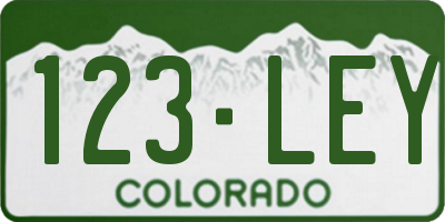 CO license plate 123LEY