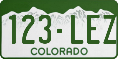 CO license plate 123LEZ