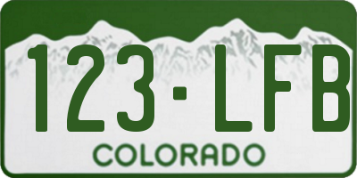 CO license plate 123LFB