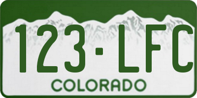 CO license plate 123LFC
