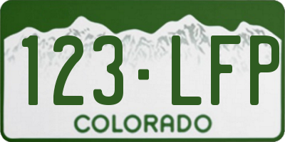 CO license plate 123LFP