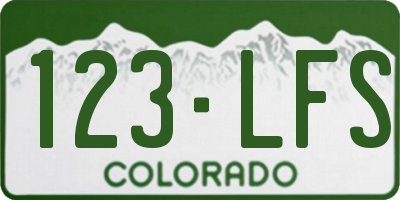 CO license plate 123LFS