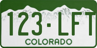 CO license plate 123LFT