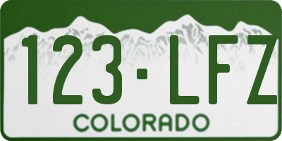 CO license plate 123LFZ
