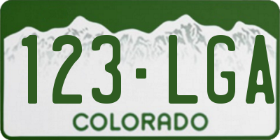 CO license plate 123LGA