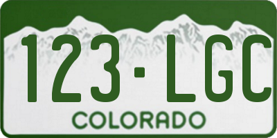 CO license plate 123LGC