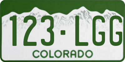 CO license plate 123LGG