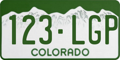 CO license plate 123LGP