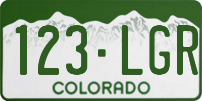 CO license plate 123LGR