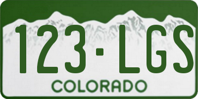CO license plate 123LGS