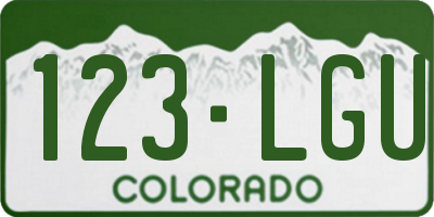 CO license plate 123LGU