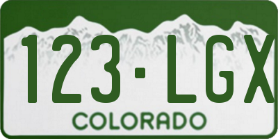 CO license plate 123LGX