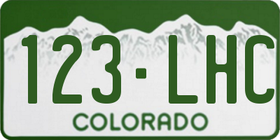 CO license plate 123LHC