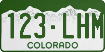 CO license plate 123LHM