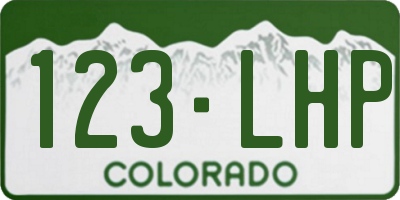 CO license plate 123LHP