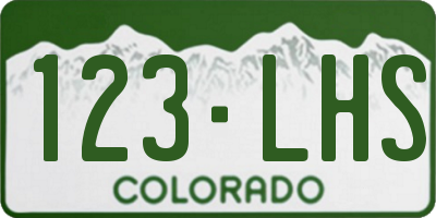 CO license plate 123LHS