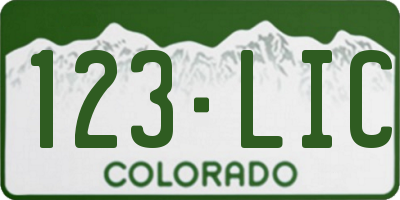 CO license plate 123LIC