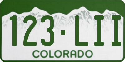 CO license plate 123LII