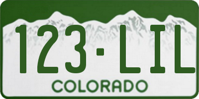 CO license plate 123LIL