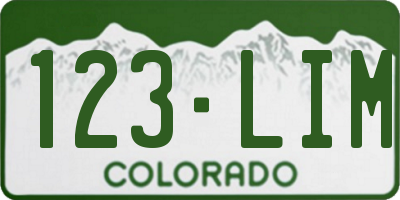 CO license plate 123LIM