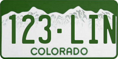 CO license plate 123LIN