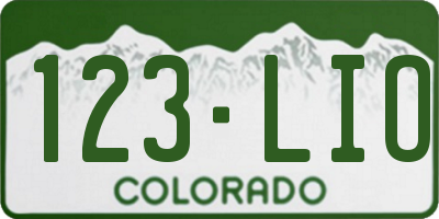 CO license plate 123LIO