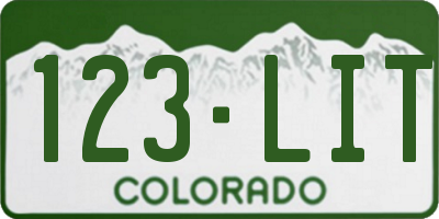 CO license plate 123LIT