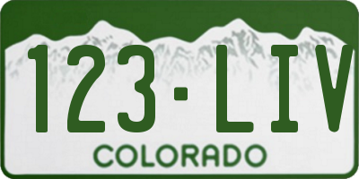 CO license plate 123LIV