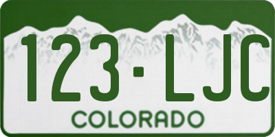 CO license plate 123LJC