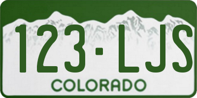 CO license plate 123LJS