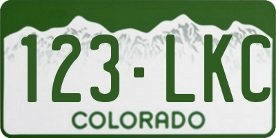 CO license plate 123LKC