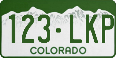 CO license plate 123LKP
