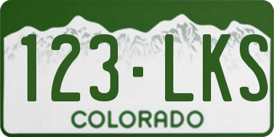 CO license plate 123LKS