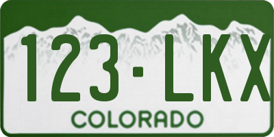 CO license plate 123LKX