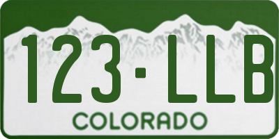 CO license plate 123LLB