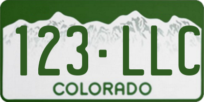 CO license plate 123LLC