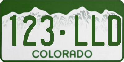 CO license plate 123LLD