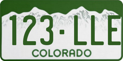 CO license plate 123LLE