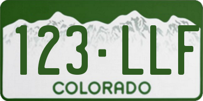 CO license plate 123LLF
