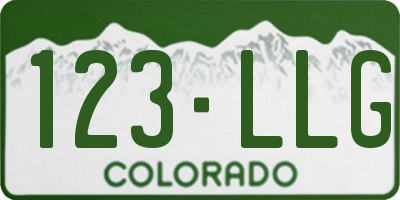 CO license plate 123LLG