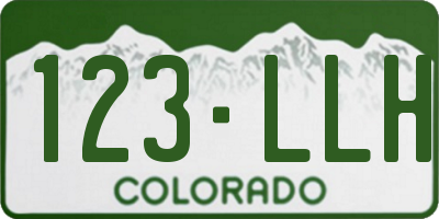 CO license plate 123LLH