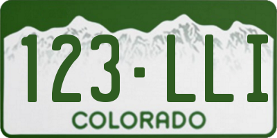 CO license plate 123LLI