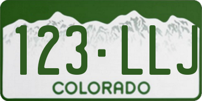 CO license plate 123LLJ