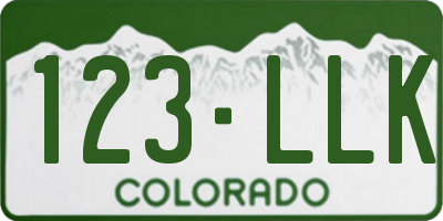 CO license plate 123LLK