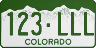 CO license plate 123LLL
