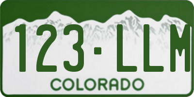 CO license plate 123LLM