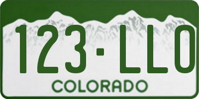 CO license plate 123LLO